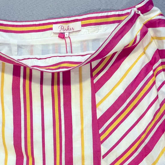 NWT Parker Poolside Stripe Vanessa Mini Skirt Size 4 - Picture 2 of 3